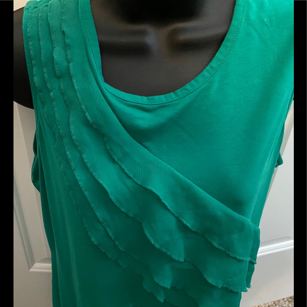 Eloquii green ruffle-front top
